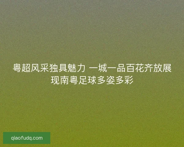 粤超风采独具魅力 一城一品百花齐放展现南粤足球多姿多彩 粤超风采独具魅力 一城一品百花齐放展现南粤足球多姿多彩